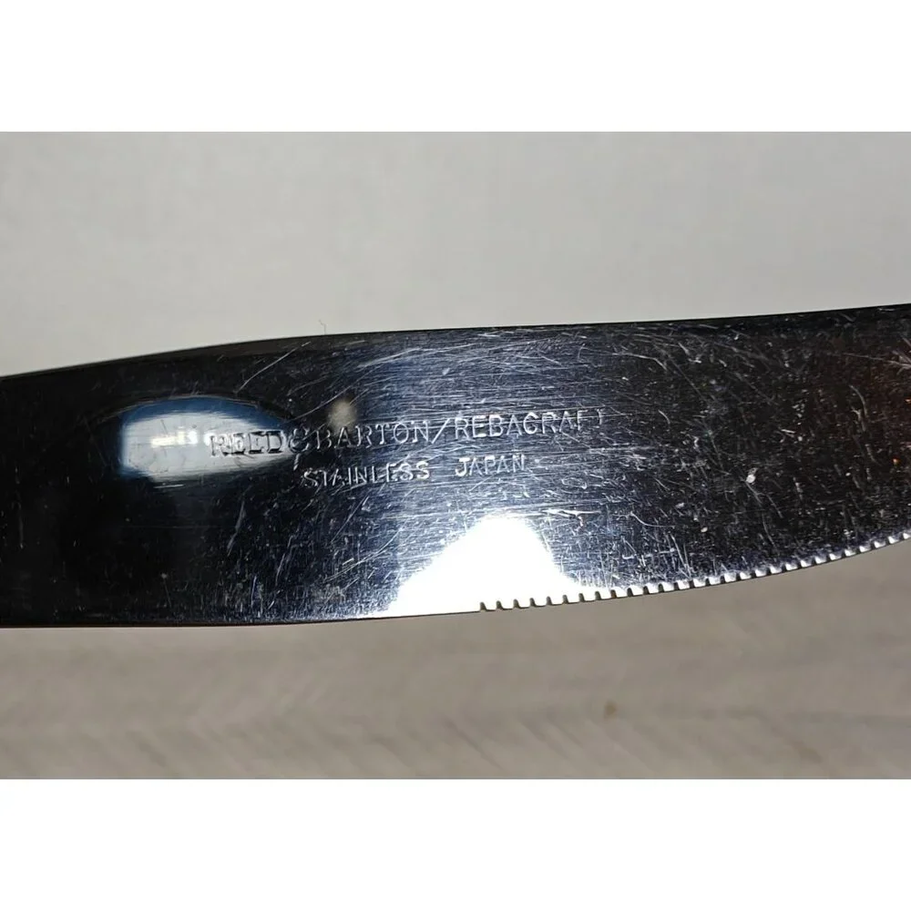 Reed & Barton Rebacraft Stainless Steel Bamboo Dinner Knives Set Of 4